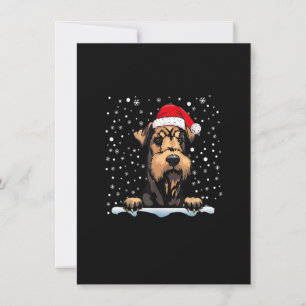 Airedale Terrier Dog Christmas Santa Hat Matching  Invitation