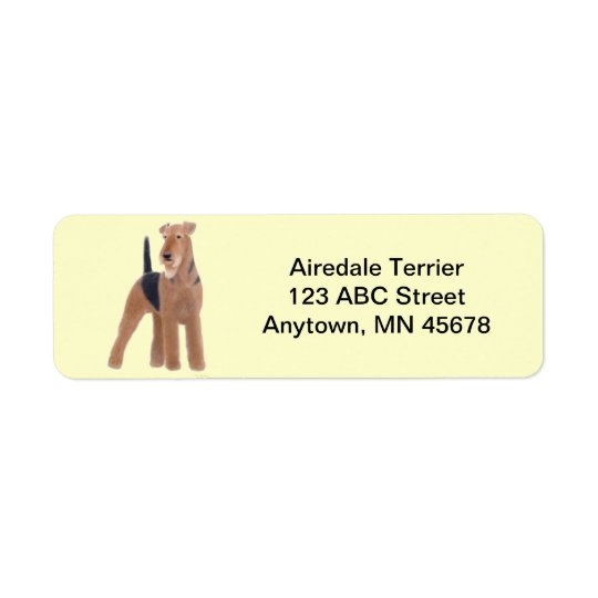 Airedale Terrier Dog Customizable Return Address Label