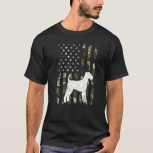 Airedale Terrier Dog Dad Mom Camouflage Usa Flag T-Shirt