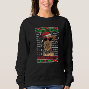 Airedale Terrier Dog Funny Woof Merry Christmas Sweatshirt
