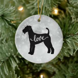 Airedale Terrier Dog Love Ceramic Ornament