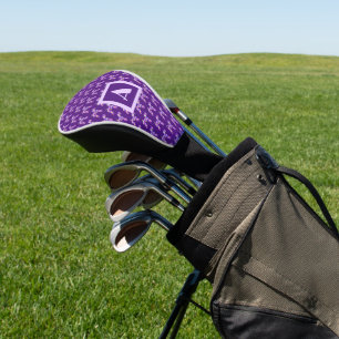 Airedale Terrier Dog Purple Silhouette Monogram Golf Head Cover