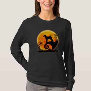 Airedale Terrier Dog Scary And Moon Halloween Cos T-Shirt