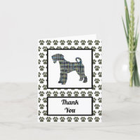 Airedale Terrier Dog Silhouette Grid Thank You