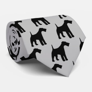 Airedale Terrier Dog Silhouette Tie