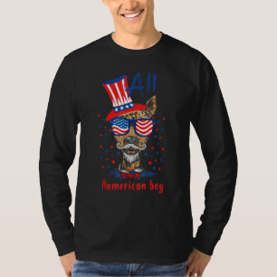 Airedale Terrier Dog Usa All Hamerican Boy 4th Of T-Shirt
