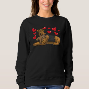 Airedale Terrier Dog With Stuffed Animal Sweatshirt