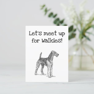 Airedale Terrier Elegant Dog Drawing Holiday Postcard