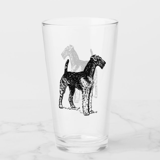 Airedale Terrier Engraving Glass (Front)