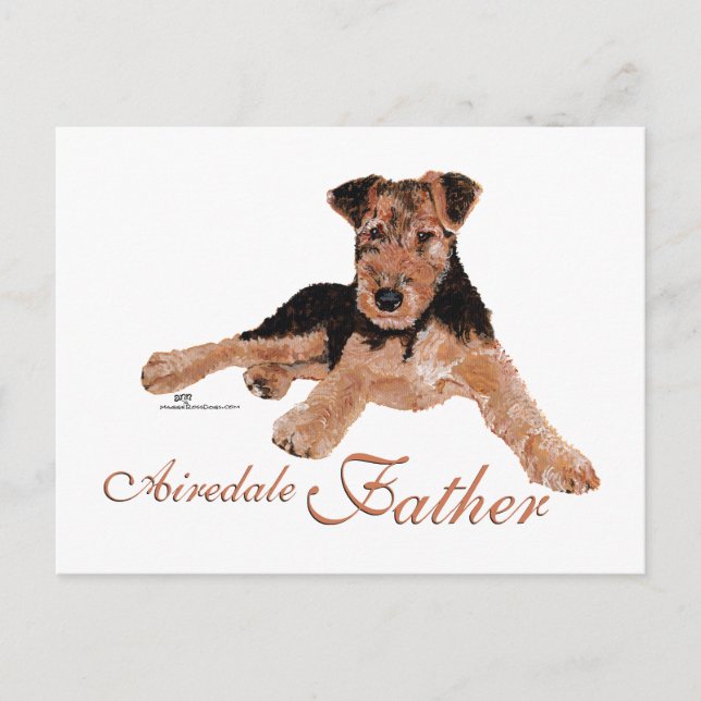 Airedale Terrier Fathers Day Postcard (Front)