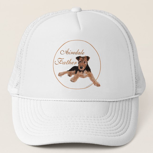 Airedale Terrier Fathers Day Trucker Hat (Front)