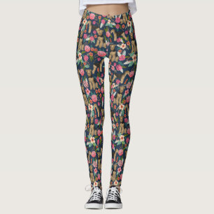 Airedale Terrier Floral Dog leggings