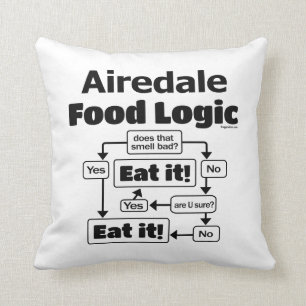 Airedale Terrier Food Logic Throw Pillow