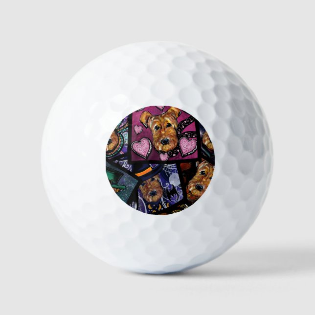 AIREDALE   TERRIER      GOLF BALLS (Front)