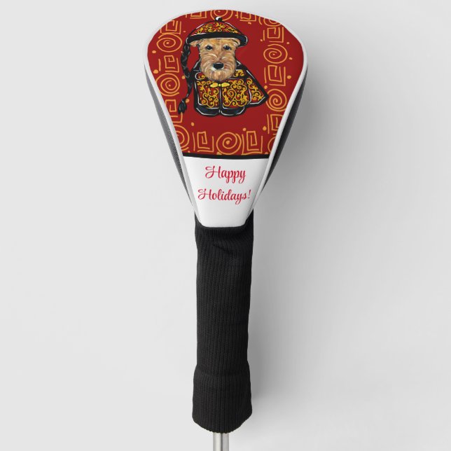 AIREDALE  TERRIER      GOLF HEAD COVER (Front)