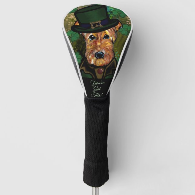AIREDALE TERRIER   GOLF HEAD COVER (Front)