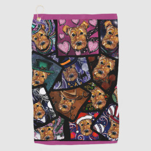 AIREDALE TERRIER GOLF TOWEL