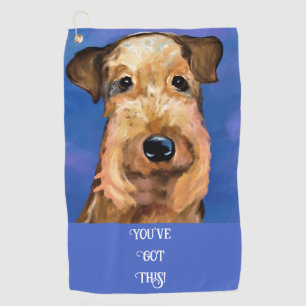 AIREDALE TERRIER GOLF TOWEL