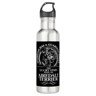 Airedale Terrier Guardian Angel dog quote 710 Ml Water Bottle