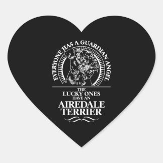Airedale Terrier Guardian Angel dog quote Heart Sticker