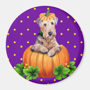 Airedale Terrier Halloween Dale-O-Lantern Magnet
