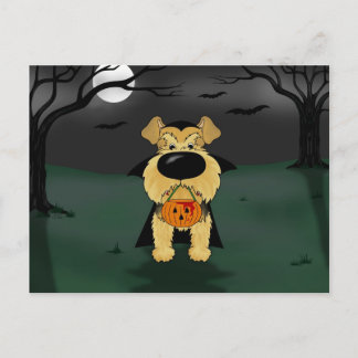 Airedale Terrier Halloween Vampire Postcard