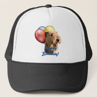 Airedale Terrier Happy Birthday Balloon Trucker Hat