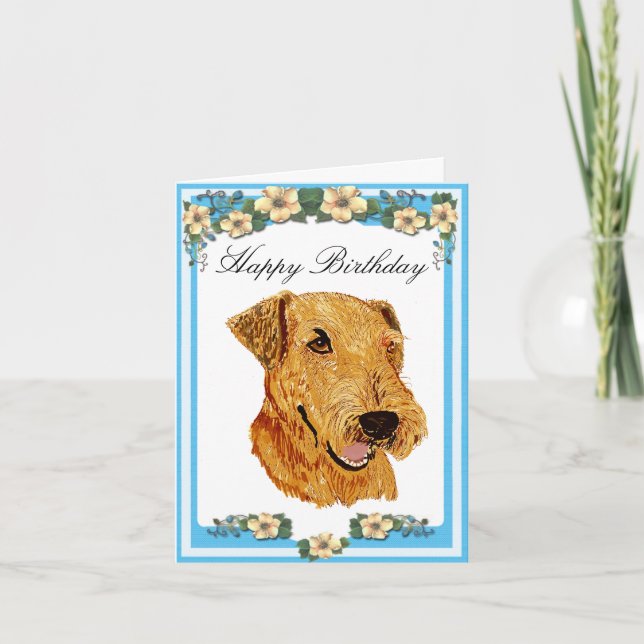 Airedale Terrier Happy Birthday Card (Front)