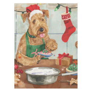 Airedale Terrier Holiday Baking: Festive Christmas Tablecloth