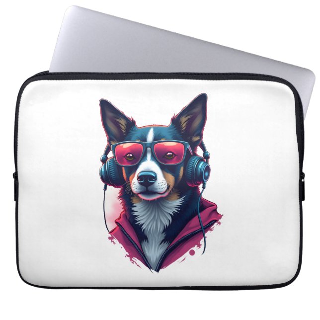 Airedale Terrier in christmas hat  Laptop Sleeve (Front)