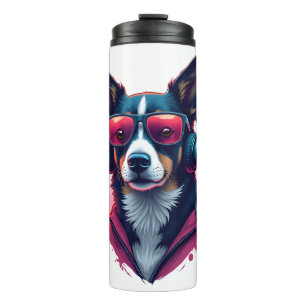Airedale Terrier in christmas hat  Thermal Tumbler