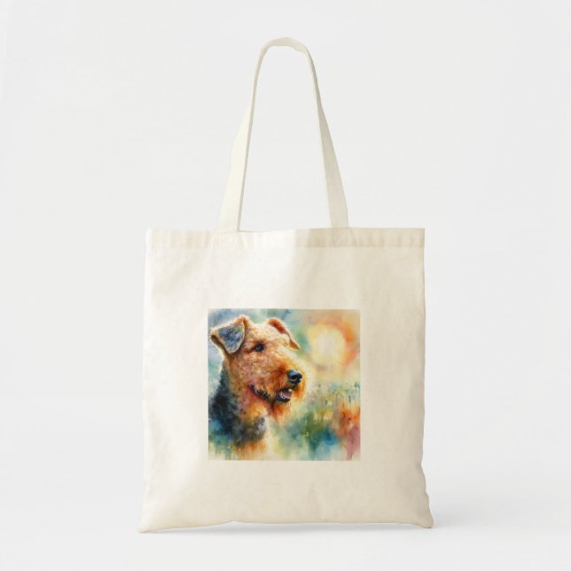 Airedale terrier in the summer light 110924AREF117 Tote Bag (Front)