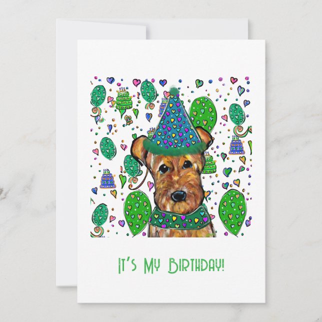 AIREDALE TERRIER   INVITATION (Front)