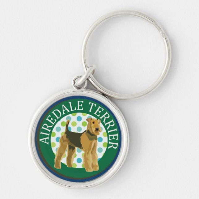 Airedale terrier keychain (Front)