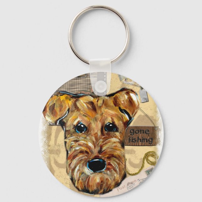 AIREDALE TERRIER KEYCHAIN (Front)