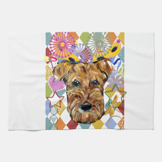AIREDALE TERRIER KITCHEN TOWEL (Horizontal)