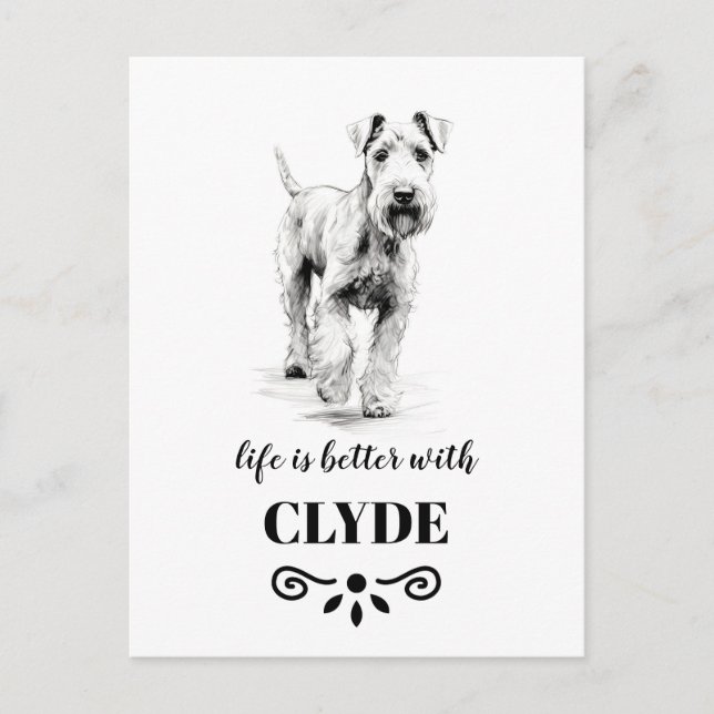 Airedale Terrier Life is better Custom Dog Name Postcard (Front)