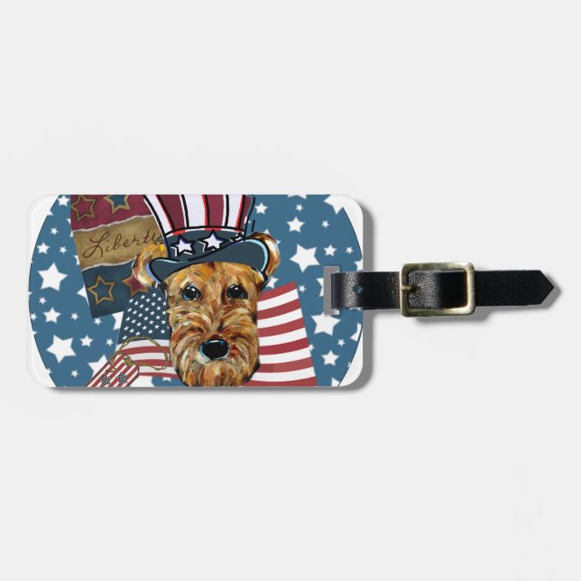 AIREDALE TERRIER LUGGAGE TAG (Front Horizontal)