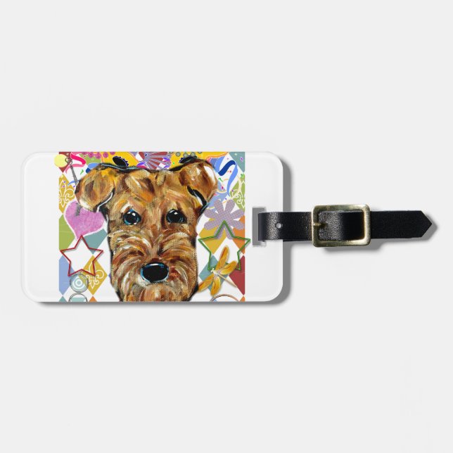 AIREDALE TERRIER LUGGAGE TAG (Front Horizontal)