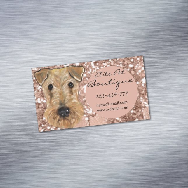 AIREDALE TERRIER  	Magnetic BUSINESS CARD (In Situ)