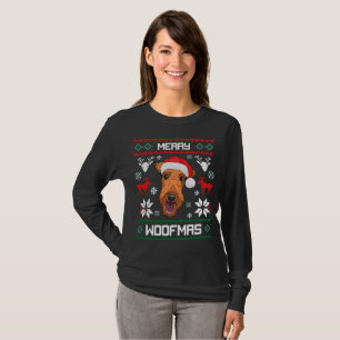 Airedale Terrier Merry Woofmas Christmas T-Shirt