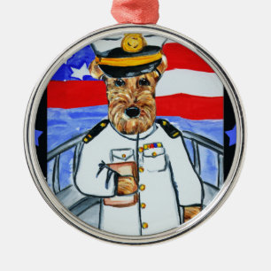 AIREDALE TERRIER METAL ORNAMENT