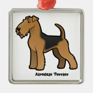 airedale terrier metal ornament
