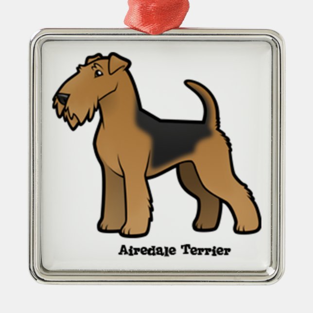 airedale terrier metal ornament (Front)