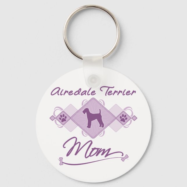 Airedale Terrier Mom Keychain (Front)