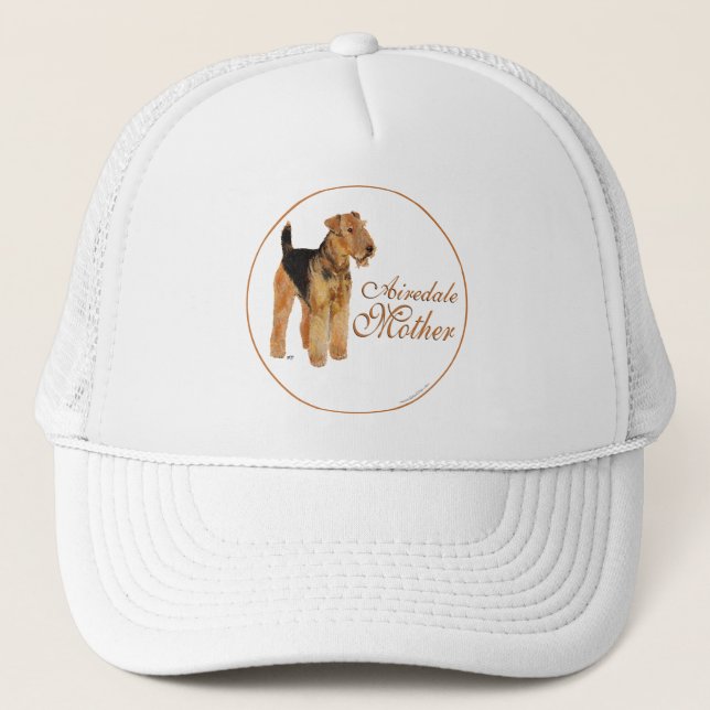 Airedale Terrier Mother's Day Trucker Hat (Front)