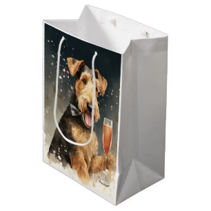 Airedale Terrier New Year  Medium Gift Bag