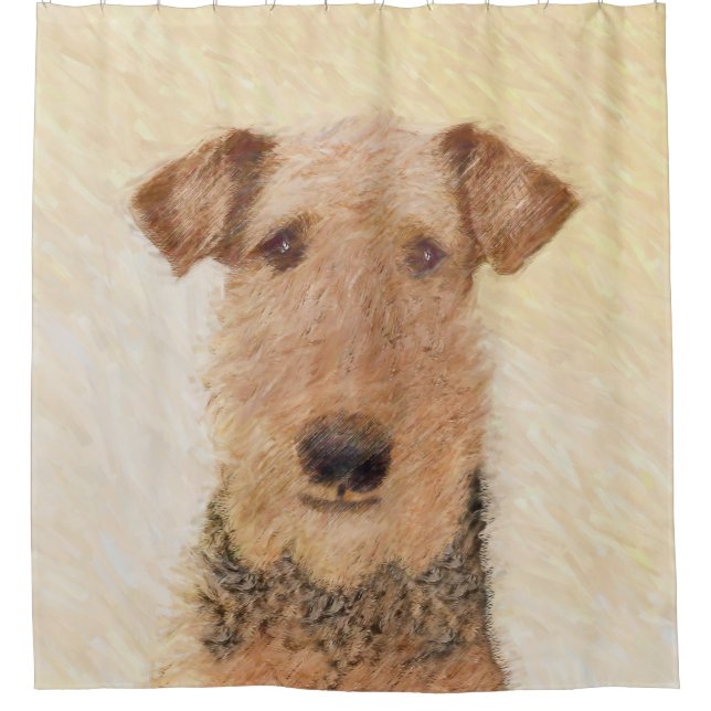 Airedale Terrier Painting - Cute Original Art (Front)