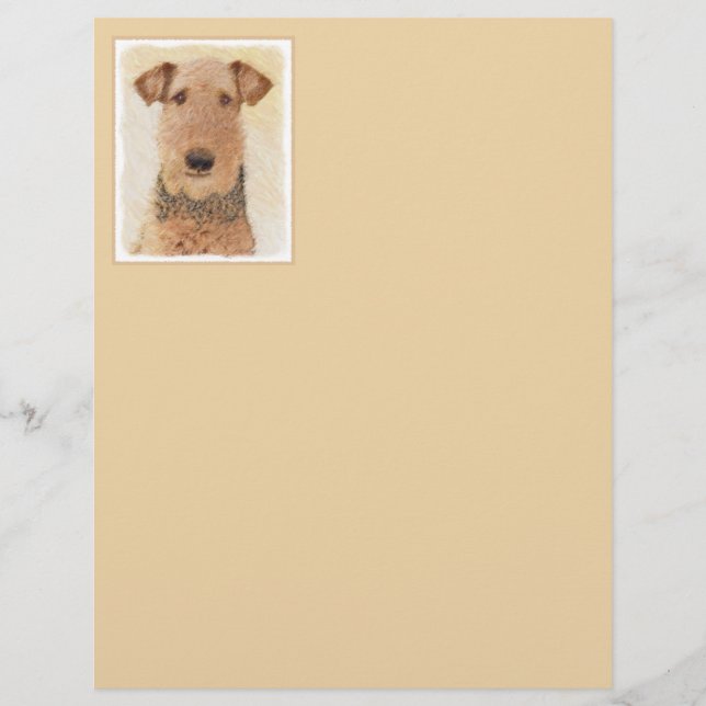 Airedale Terrier Painting - Cute Original Art (Front)