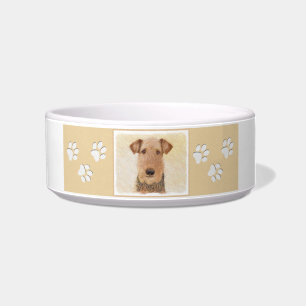 Airedale Terrier Painting - Cute Original Art Bowl